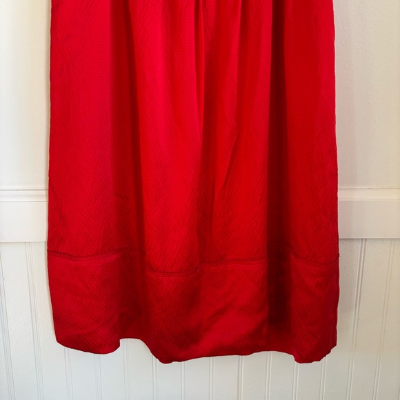 Tory Burch Darya Colorblock Dress Silk Champagne & Red Size 4 - Picture 5 of 15